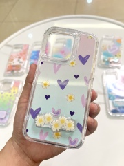Colorful Glitter Drip Resin 3-in-1 Phone Case - Anti-slip, Fashionable & Convenient Stand