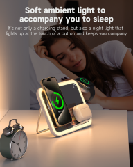 LED Makeup Mirror with Qi2 15W Triple Wireless Charger for AirPods, Phone & Watch - B2B Exclusive