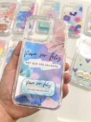 Colorful Glitter Drip Resin 3-in-1 Phone Case - Anti-slip, Fashionable & Convenient Stand