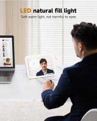 LED Makeup Mirror with Qi2 15W Triple Wireless Charger for AirPods, Phone & Watch - B2B Exclusive