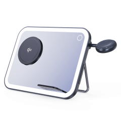 LED Makeup Mirror with Qi2 15W Triple Wireless Charger for AirPods, Phone & Watch - B2B Exclusive