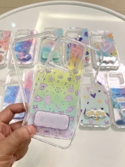 Colorful Glitter Drip Resin 3-in-1 Phone Case - Anti-slip, Fashionable & Convenient Stand