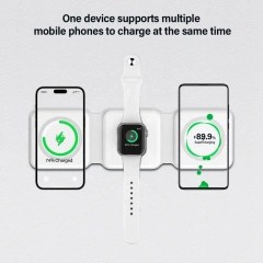 3 In 1 Wireless Charger Magnetic Foldable Charging Station Travel Charger For Iphone Charger Power Adapter