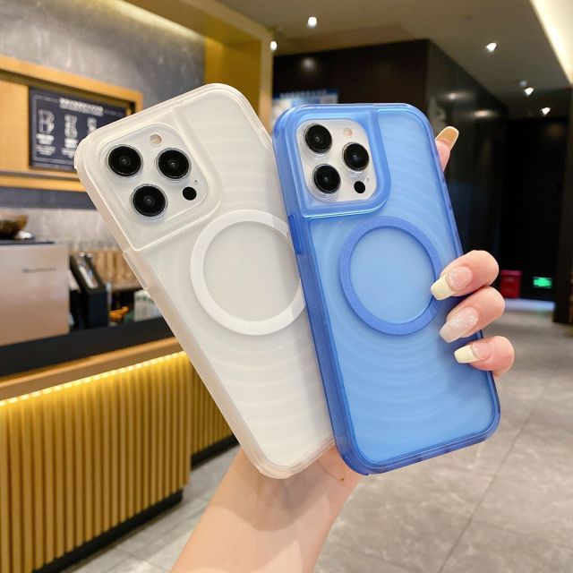 Sparkling Wave Nail Polish Phone Case - TPU & PC Dyed, Skincare Oil, Non-slip Frame, 4 Corner Protection, Magnetic Ring Matching
