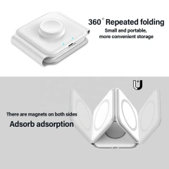 3 In 1 Wireless Charger Magnetic Foldable Charging Station Travel Charger For Iphone Charger Power Adapter