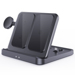 KCFold5 3-in-1 Wireless Charger Suitable for Samsung Flip5 Phone, Watch, Earphones, Foldable Desktop Stand