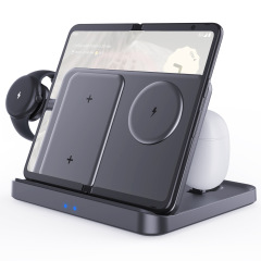 KCFold5 3-in-1 Wireless Charger Suitable for Samsung Flip5 Phone, Watch, Earphones, Foldable Desktop Stand