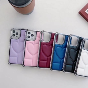 3-in-1 Heart Design PU Leather Phone Case - Shockproof & 360° Protection