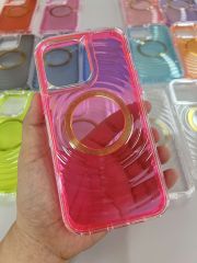 Magnetic Colorful Wave Phone Case with TPU Dyeing & PC Frame Design