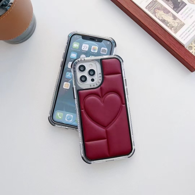 3-in-1 Heart Design PU Leather Phone Case - Shockproof & 360° Protection