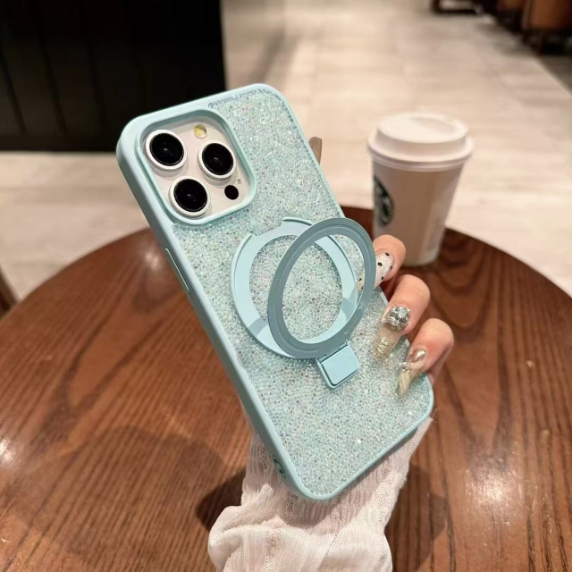 Luxury Diamond-Encrusted Phone Case with Dual Magnetic Stand