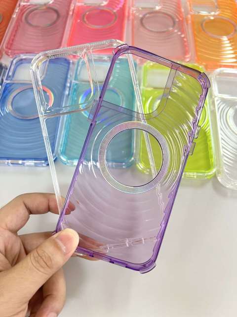 Magnetic Colorful Wave Phone Case with TPU Dyeing & PC Frame Design