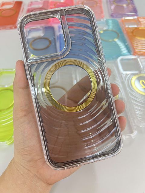 Magnetic Colorful Wave Phone Case with TPU Dyeing & PC Frame Design