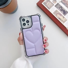 3-in-1 Heart Design PU Leather Phone Case - Shockproof & 360° Protection