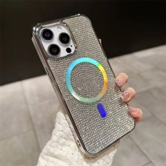 Luxury Laser-Engraved Diamond Phone Case with Magnetic Flip, Shockproof and Wear-Resistant