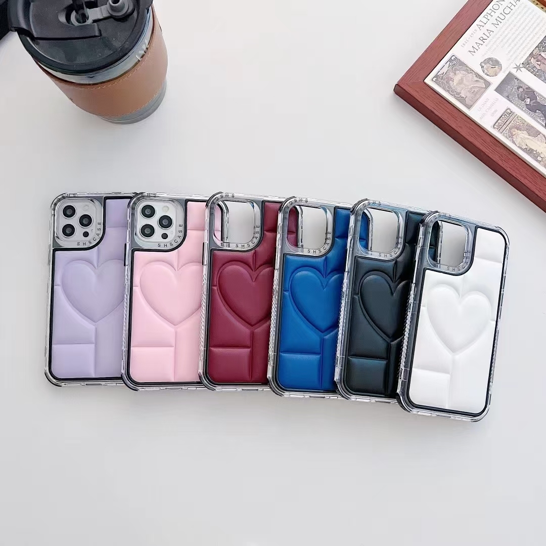 3-in-1 Heart Design PU Leather Phone Case - Shockproof & 360° Protection