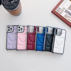 3-in-1 Heart Design PU Leather Phone Case - Shockproof & 360° Protection