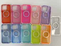 Magnetic Colorful Wave Phone Case with TPU Dyeing & PC Frame Design