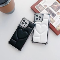 3-in-1 Heart Design PU Leather Phone Case - Shockproof & 360° Protection