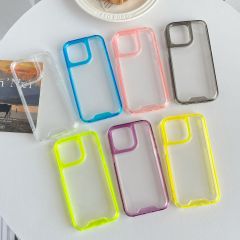 "High-Quality 2-in-1 Anti-Slip Clear Space cover Candy Color Phone Cases, Multi-color Options"