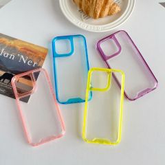 "High-Quality 2-in-1 Anti-Slip Clear Space cover Candy Color Phone Cases, Multi-color Options"