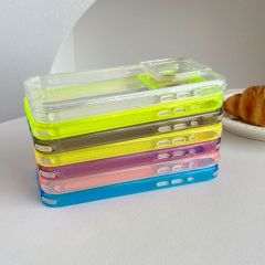 "High-Quality 2-in-1 Anti-Slip Clear Space cover Candy Color Phone Cases, Multi-color Options"