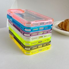 "High-Quality 2-in-1 Anti-Slip Clear Space cover Candy Color Phone Cases, Multi-color Options"