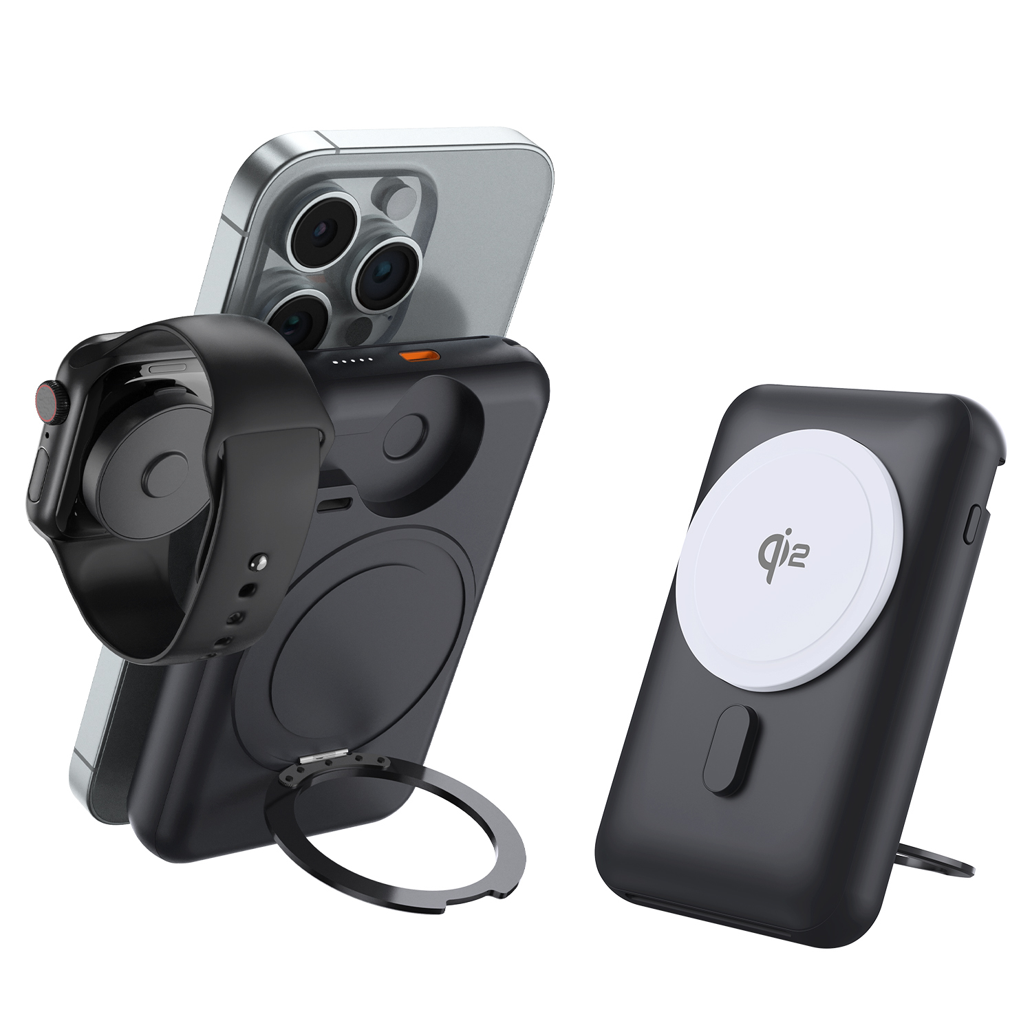 Magnetic MP07-15W Charger with Stand, Dual Charging for Watch & Phone