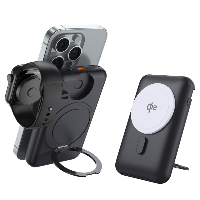Magnetic MP07-15W Charger with Stand, Dual Charging for Watch & Phone