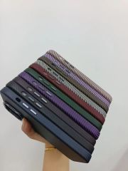 Carbon Fiber Texture Leather Phone Case with Lens Bracket