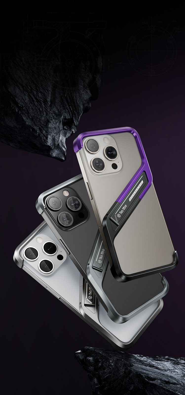 Slim S-Shaped Phone Case with Hidden Stand - M09 Minimalist Pivot