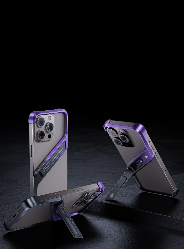 Slim S-Shaped Phone Case with Hidden Stand - M09 Minimalist Pivot