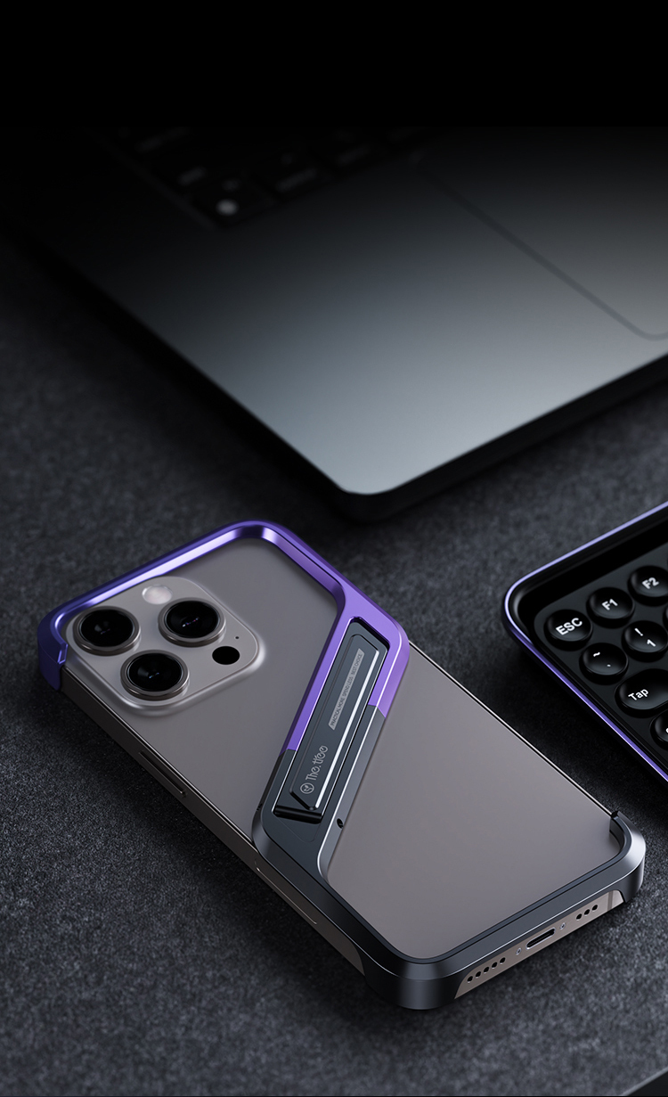 Slim S-Shaped Phone Case with Hidden Stand - M09 Minimalist Pivot