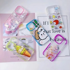 "Acrylic See-Through Frame Phone Case with Mounting Bracket"