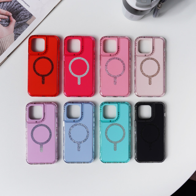 "Tri-Fold Magnetic Phone Case with Leaf Lens Frame Design"