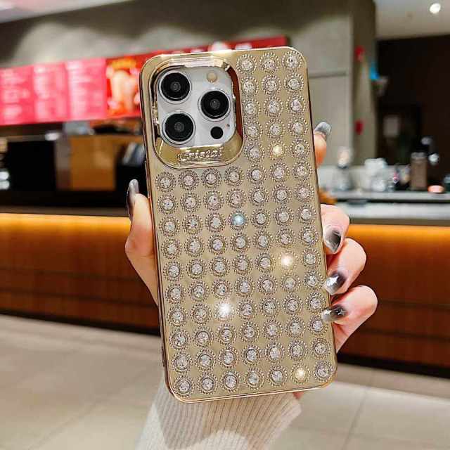 Luxury Diamond Phone Case - Mi's Love, Exquisite Gemstone Arrangement, Fashionable Design