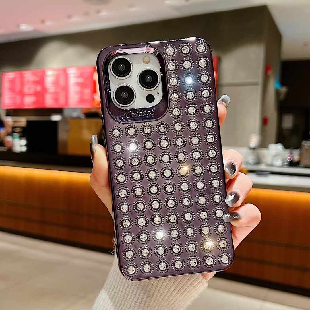 Luxury Diamond Phone Case - Mi's Love, Exquisite Gemstone Arrangement, Fashionable Design
