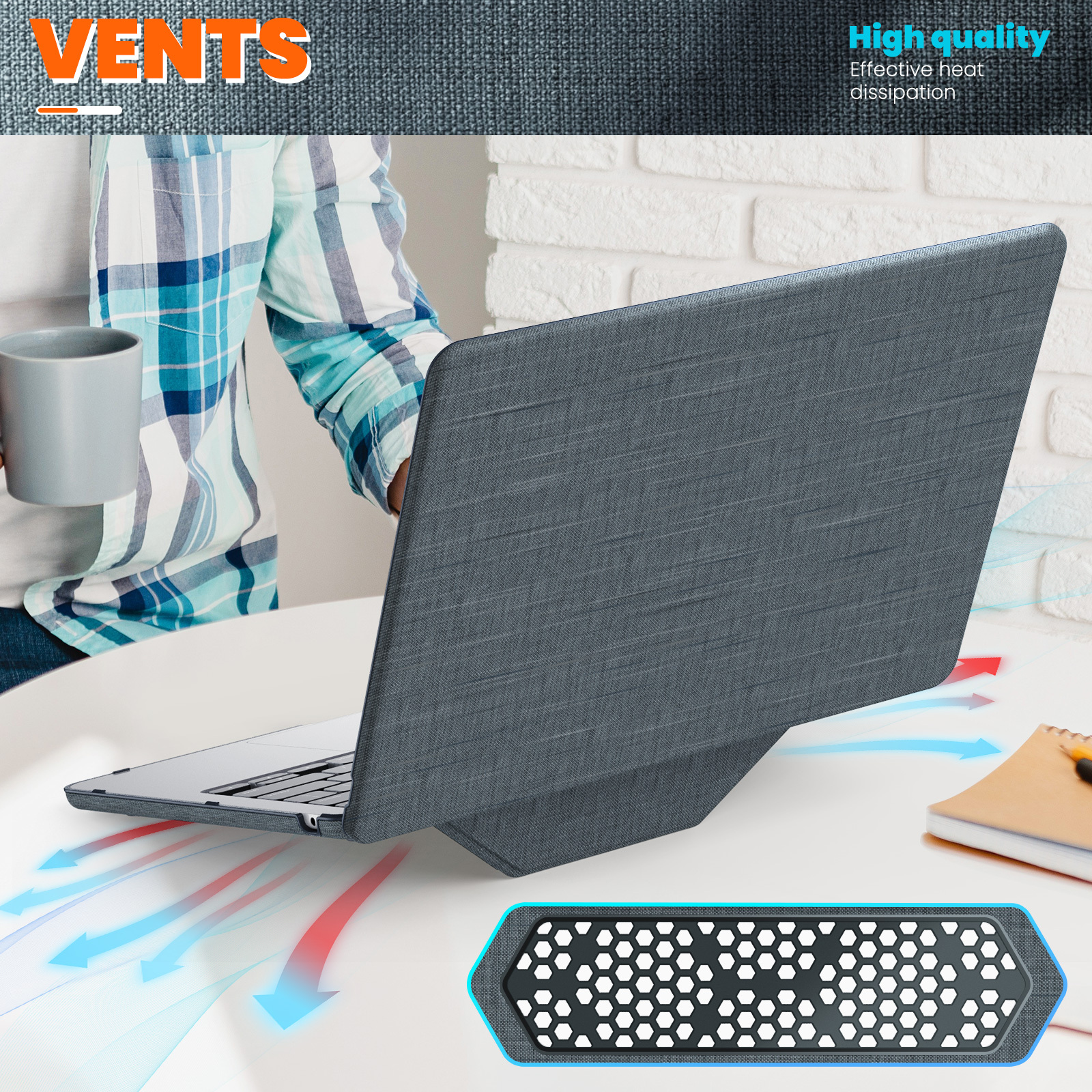 Comfortable Fabric PC Cover, Anti-Fingerprint, Dirt-Resistant & Easy to Clean