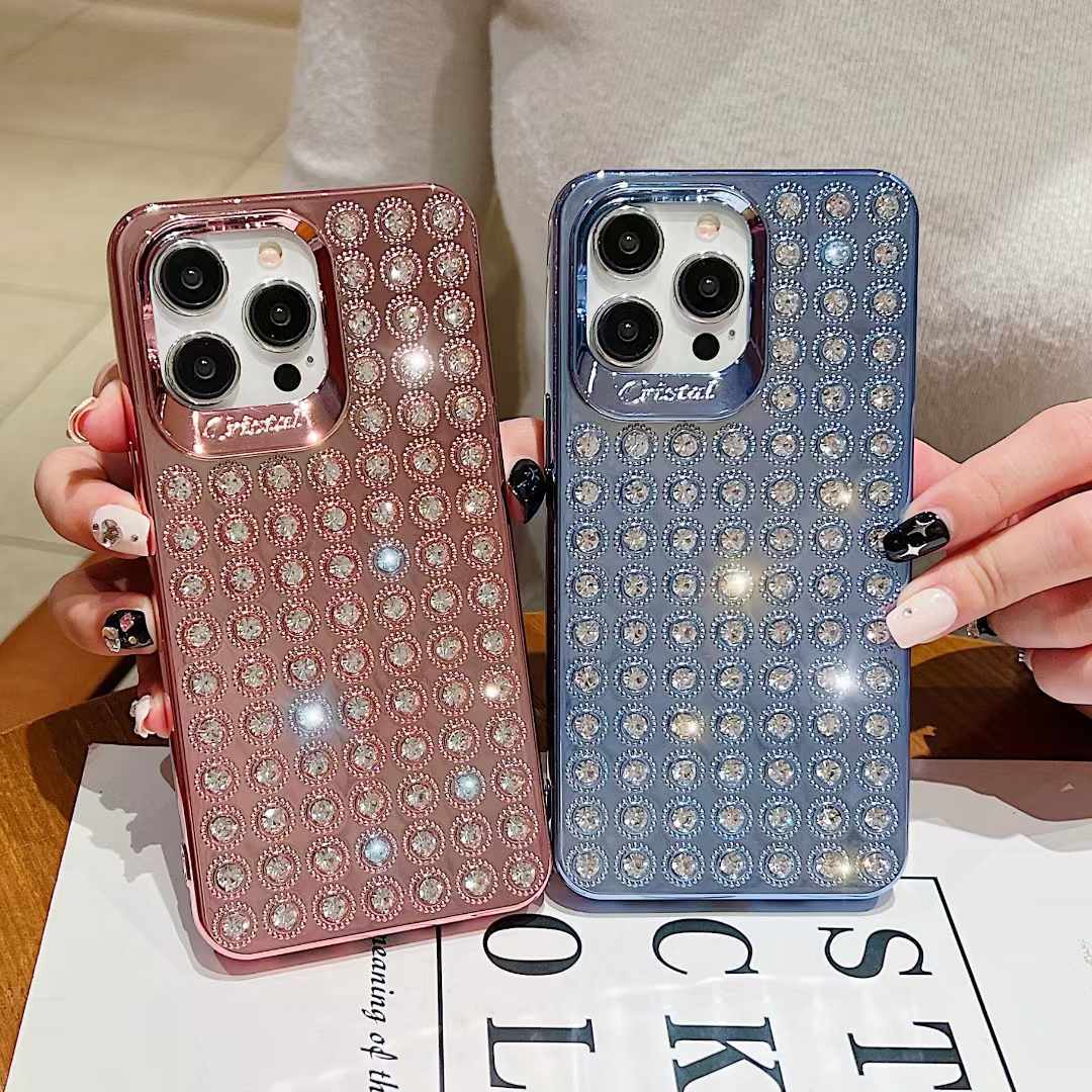 Luxury Diamond Phone Case - Mi's Love, Exquisite Gemstone Arrangement, Fashionable Design