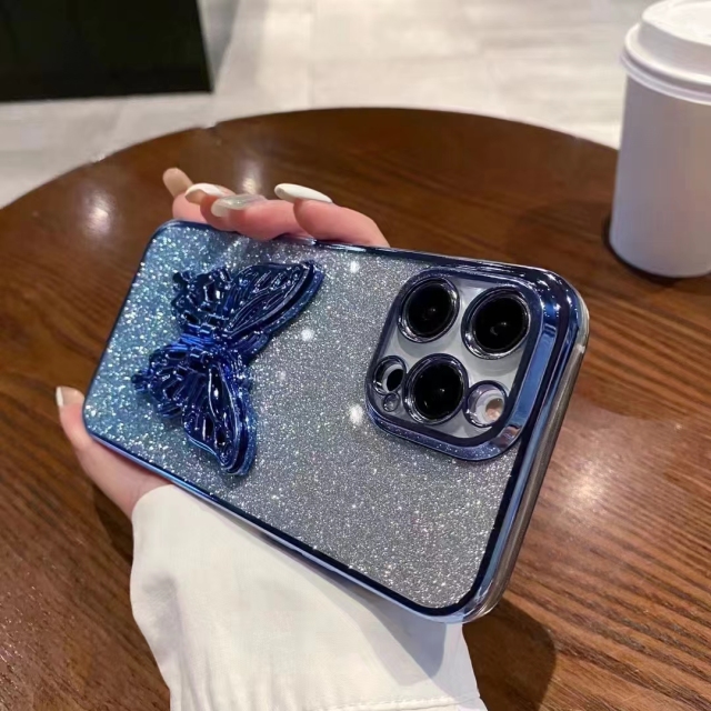 Luxury Butterfly Sparkle Phone Case with Electroplated Brightness