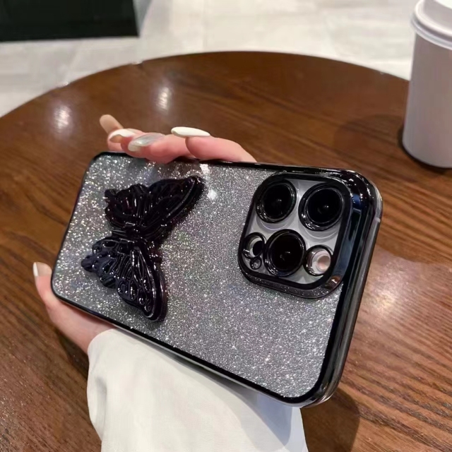 Luxury Butterfly Sparkle Phone Case with Electroplated Brightness