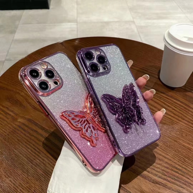 Luxury Butterfly Sparkle Phone Case with Electroplated Brightness