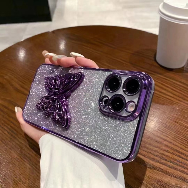 Luxury Butterfly Sparkle Phone Case with Electroplated Brightness