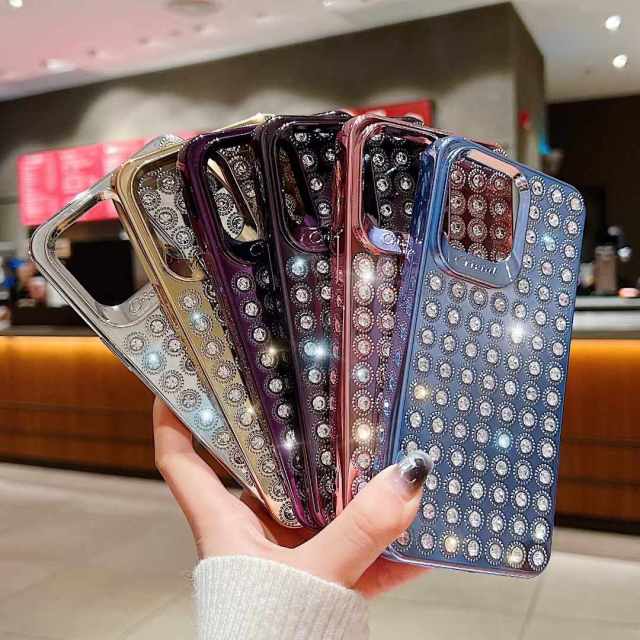 Luxury Diamond Phone Case - Mi's Love, Exquisite Gemstone Arrangement, Fashionable Design