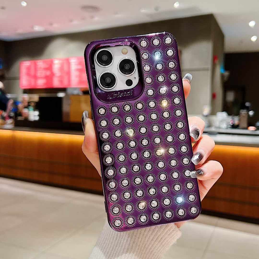 Luxury Diamond Phone Case - Mi's Love, Exquisite Gemstone Arrangement, Fashionable Design