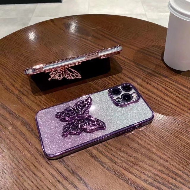 Luxury Butterfly Sparkle Phone Case with Electroplated Brightness