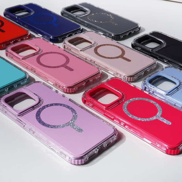 "Tri-Fold Magnetic Phone Case with Leaf Lens Frame Design"