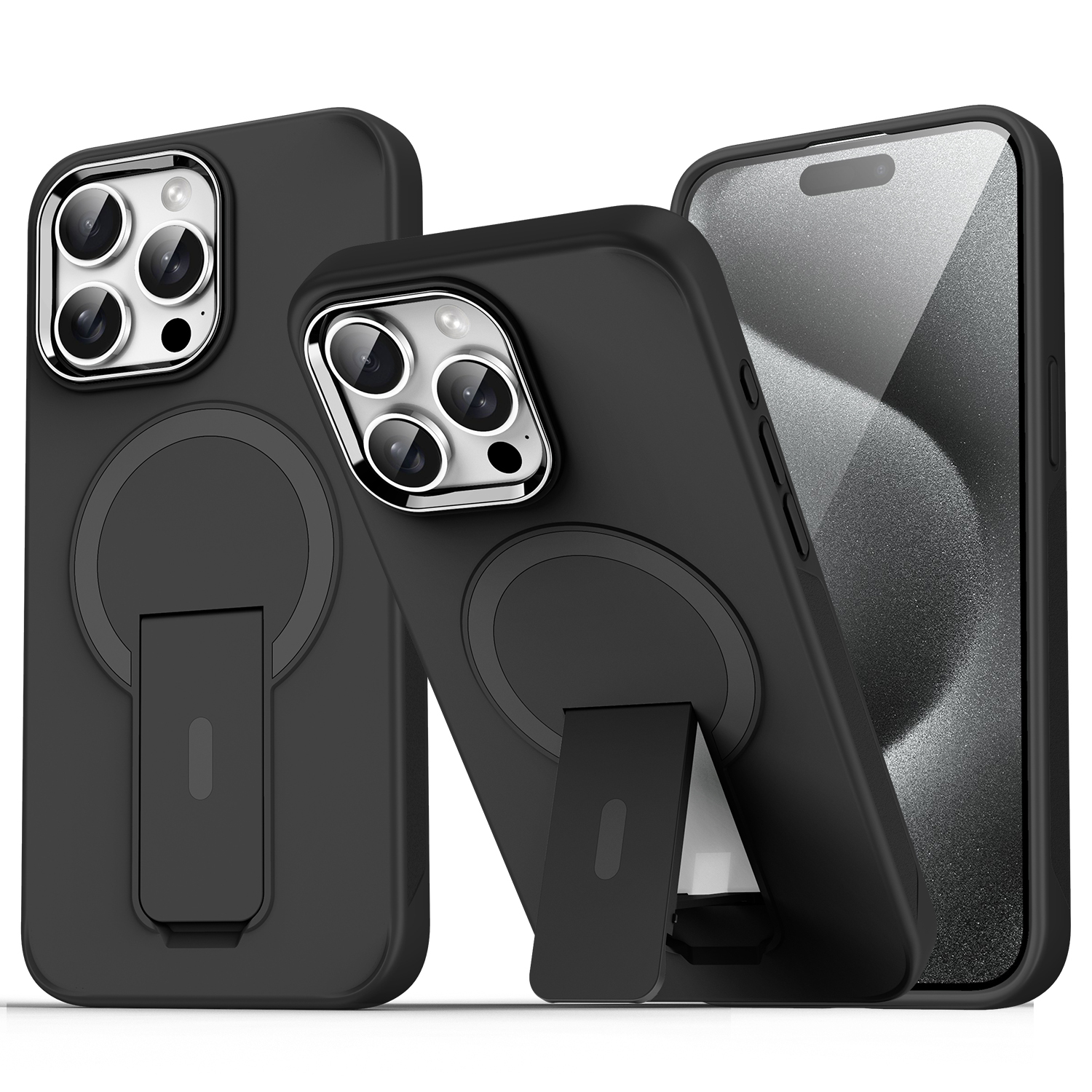 Magnetic Hybrid Phone Case with Chrome Lens Frame