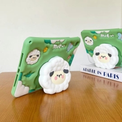 "Soft Silicone Tablet Cover with Sheep Design, Skin-Friendly, Integrated Stand, Wear-Resistant & Drop-Proof"
