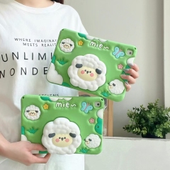 "Soft Silicone Tablet Cover with Sheep Design, Skin-Friendly, Integrated Stand, Wear-Resistant & Drop-Proof"